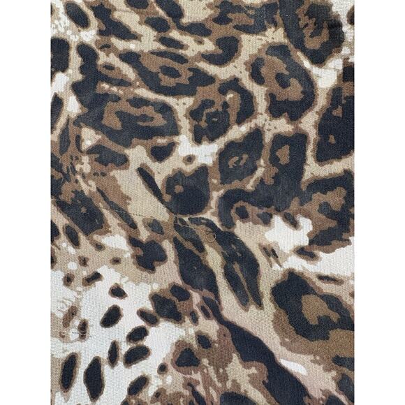 MLLE Gabrielle Animal Print Dress 2X XXL Cover Up Sheer Long Sleeve V Neck - Picture 10 of 12